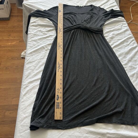 Boden Emma Dress A-Line Soft Knit Twist Front Knot Detail Gray Size 8L - Picture 8 of 13